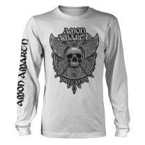 Amon Amarth T Shirt Grey Skull Official Mens White Long Sleeve S - Small