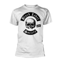 Black Label Society Skull Logo Men T-Shirt White L, 100% Cotton, Regular - Large