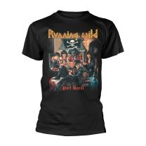 Running Wild T Shirt Port Royal Band Logo Official Mens Black S - Small