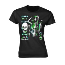 Alien Sex Fiend T Shirt Dead and Buried Official Womens Skinny Fit Black Xl - X-Large