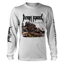 Death Angel Shirt the Ultra Violence Band Logo Official Mens White Long Sleeve Xxl - Xx-Large