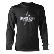 Linkin Park T Shirt Smoke Band Logo New Official Mens Black Long Sleeve - Large