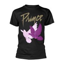 Prince T Shirt Purple Doves Logo Official Mens Black S - Small