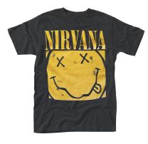 Nirvana Men's Box Smiley Short Sleeve T-Shirt, Black, Xx-Large - Xx-Large