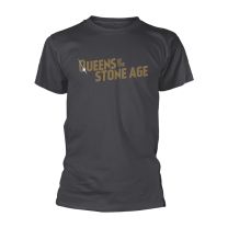 Queens of the Stone Age Metallic Logo T-Shirt Charcoal Xxl - Xx-Large