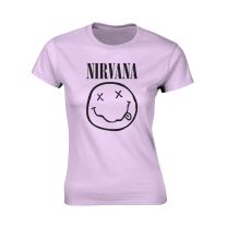 Nirvana Smiley Women T-Shirt Light Pink Xl, 100% Cotton, Regular - X-Large