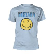 Nirvana Smiley Light Blue Men T-Shirt Blue Xxl, 100% Cotton, Regular - Xx-Large