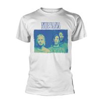 Nirvana T Shirt Eroded Band Shot Logo Official Mens White Xxl - Xx-Large