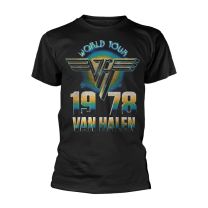 Van Halen T Shirt World Tour 1978 Band Logo Official Mens Black M - Medium