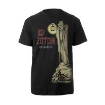 Led Zeppelin Men's Ledzeppelin_hermit Bl_ts: M T-Shirt, Black (Black Black), Medium (Size:medium) - Medium