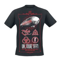 Official Led Zeppelin UK Tour 1971 T-Shirtxlblack - X-Large