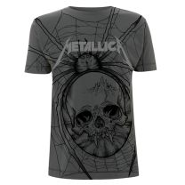 Metallica Spider Skull Allover T-Shirt Charcoal S - Small