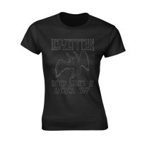 Led Zeppelin Women's USA 1977 T-Shirt Black - X-Large