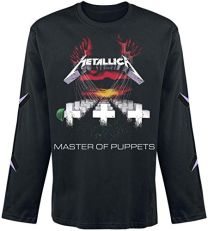 Metallica Master of Puppets Men Long-Sleeve Shirt Black Xl, 100% Cotton, Regular