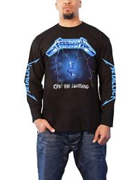 Metallica T Shirt Ride the Lightning Official Mens Black Long Sleeve M