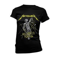 Metallica T Shirt and Justice For All Tracks Official Womens Skinny Fit Black L