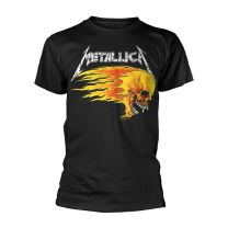 Metallica Flaming Skull Tour Tee Men T-Shirt Black S, 100% Cotton, Regular