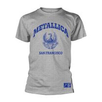 Metallica College Crest Men T-Shirt Grey S, 90% Cotton, 10% Polyester, Regular - Small