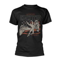 Led Zeppelin T Shirt Us 1975 Tour Flag Band Logo Official Mens Black S - Small