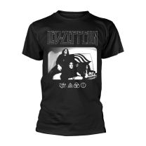 Led Zeppelin T Shirt Icon Band Logo Photo Official Mens Black Xl - X-Large