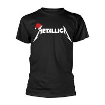 Metallica T Shirt Santa Hat Band Logo Official Mens Black Xl - X-Large