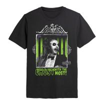 Beetlejuice T Shirt Ghost With the Most Movie Logo Official Mens Black S - Small