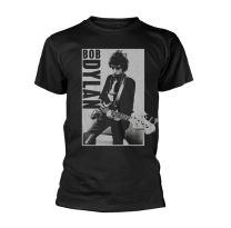 Bob Dylan T Shirt Guitar Official Mens Black S - Small