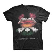Metallica Men's Master of Puppets European Tour '86 Bl_ts: S T-Shirt, Black (Black Black), Small (Size:small)