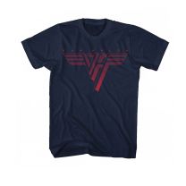Van Halen Classic Red Logo Men T-Shirt Navy S, 100% Cotton, Regular - Small