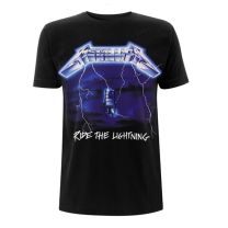 Metallica Ride the Lightning T-Shirt, M, Black (Black Black)