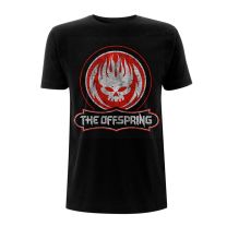 Offspring Distressed Skull Men T-Shirt Black S, 100% Cotton, Regular - Small