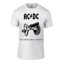AC/DC For Those About To Rock White Mens T-Shirt - X-Large