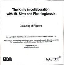 Mt. Sims & Planningtorock Colouring of  Pigeons UK 1-Trk Promo CD