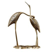 Jjspp Sculpture Decoration - Outdoor/Indoor Accent Metal Patina Cranes Figurine Statues Bird Copper/Bronze